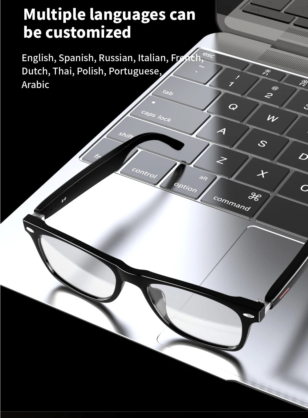 E13 Bluetooth Smart Glasses With Automatic Adjustment AI Voice Noise Reduction Music Eyewear Waterproof Calls Eyeglass