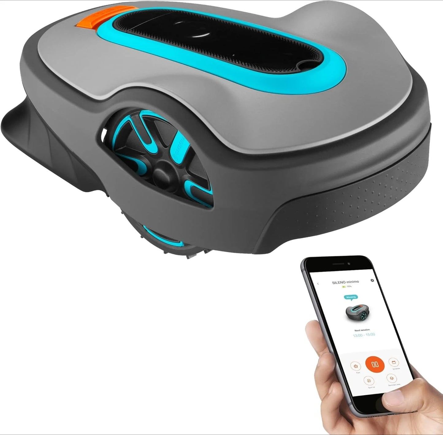Automatic Robotic Lawn Mower, with Bluetooth app and Boundary Wire, one of The quietest in its Class, for lawns up to 8100 Sq Ft