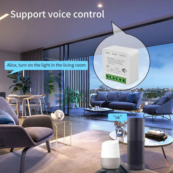 WiFi Smart Switch RF433Mhz Module Relay Breaker 16A 20A Tuya Smart Life APP Alexa Google Assistant Voice Control 2-way Control
