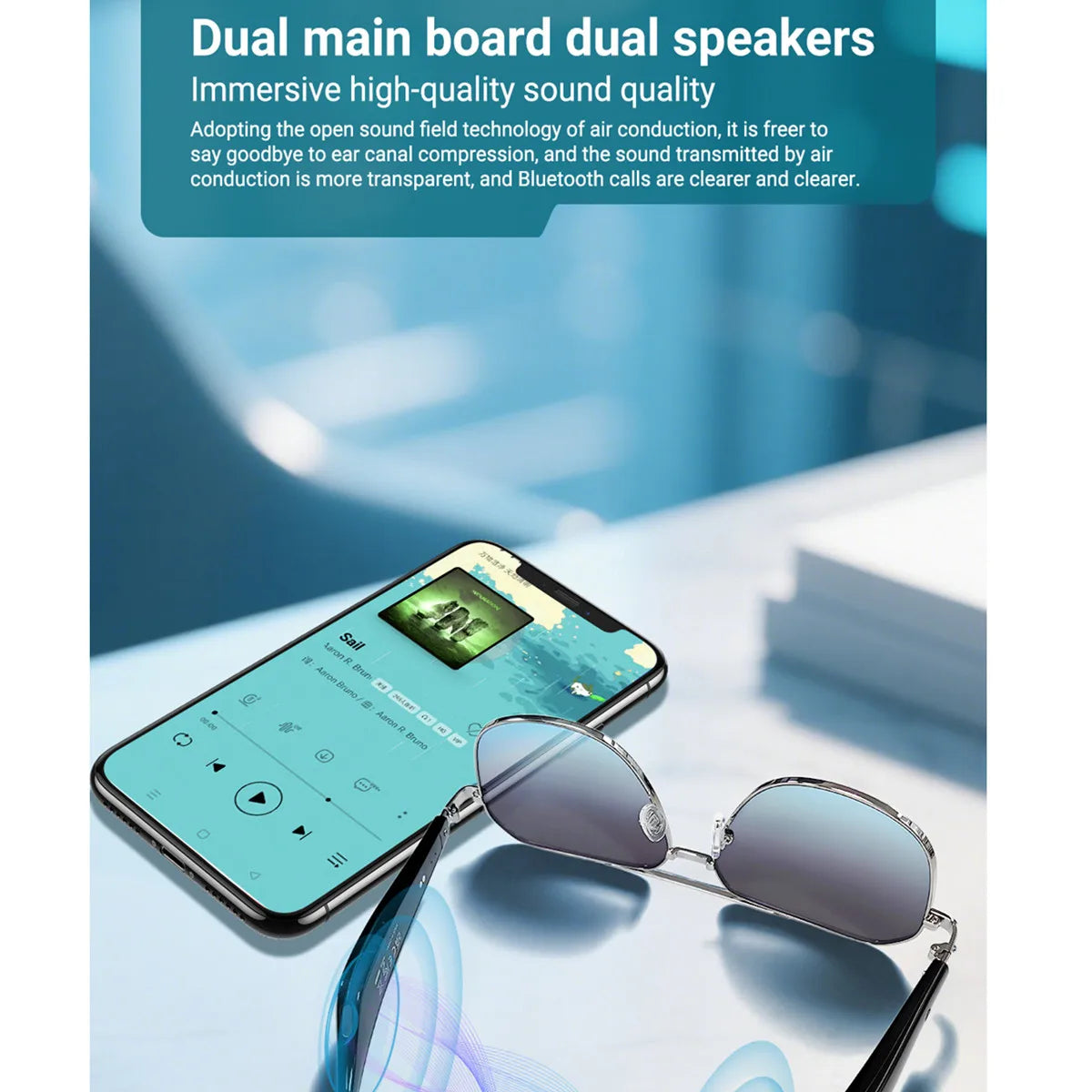 AI Smart Translate Eyeglasses UV Protect Bluetooth Call Voice Assistant Receive Call Listen Songs Remote Camera Smart Glasses