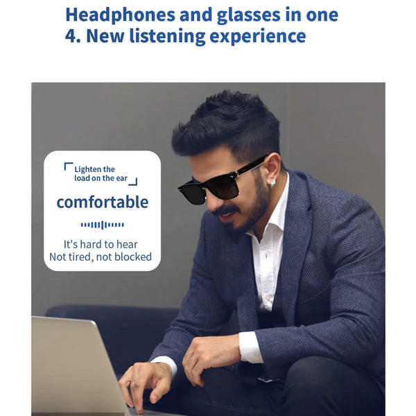 Woman Man Smart Glasses AI Translation Language Smart Eyeglasses Real Time Translation Listen Songs Bluetooth Call Smartglasses